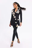 kamames Mildred V-Neck Flowers Blazers