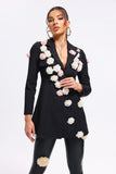 kamames Mildred V-Neck Flowers Blazers