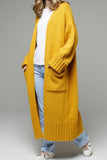 kamames Open Front Pocketed Long Cardigan