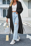 kamames Open Front Tie-waist Long Cardigan