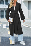 kamames Open Front Tie-waist Long Cardigan