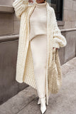 kamames Openwork Chunky Knit Cardigan