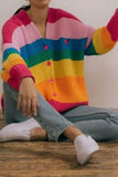 kamames Rainbow Contrast Knit Cardigan