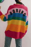 kamames Rainbow Contrast Knit Cardigan