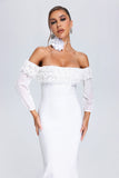 kamames Rosanna Off-Shoulder Bandage Midi Dress