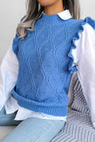 kamames Ruffle Argyle Knit Vest Sweater