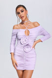 kamames Sarly Off-Shoulder Ruched Mini Dress