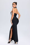 kamames Snakeskin Halterneck Bandage Maxi Dress