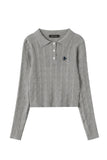 kamames Solid Color Button-Front Knitted Sweater