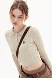 kamames Solid Color Button-Front Knitted Sweater