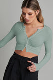kamames Solid Color Ribbed Knitted Cardigan