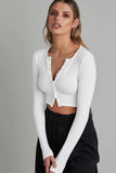 kamames Solid Color Ribbed Knitted Cardigan