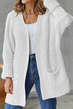 kamames Solid Open Front Long Cardigan