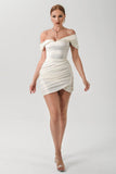 kamames Suzanne Off-Shoulder Mini Dress - White