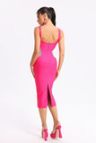 kamames Sylvia Pink Cut Out Bandage Dress