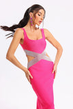 kamames Sylvia Pink Cut Out Bandage Dress