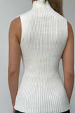 kamames Turtleneck Sleeveless Ribbed Knit Sweater