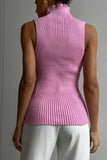 kamames Turtleneck Sleeveless Ribbed Knit Sweater