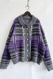 kamames Vintage Contrast Striped Cardigan