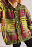 kamames Vintage Contrast Striped Cardigan