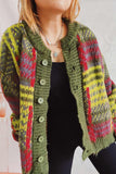 kamames Vintage Contrast Striped Cardigan