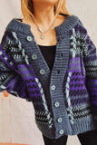 kamames Vintage Contrast Striped Cardigan