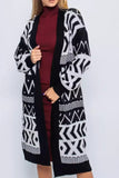 kamames Vintage Jacquard Patchwork Long Cardigan