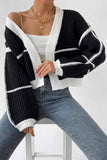 kamames Long Sleeve Open-Front Patchwork Knit Cardigan