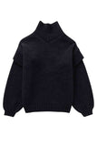 kamames Solid Long Sleeve Cowl Neck Sweater