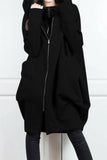 kamames Hooded Pocket Zipper Mid-Length Cardigan