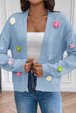 kamames Long Sleeve Floral Knitted Cardigan