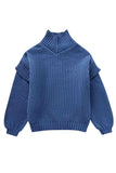 kamames Solid Long Sleeve Cowl Neck Sweater