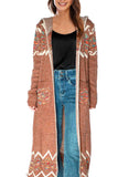 kamames Floral Hooded Slit Long Cardigan