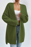 kamames Solid Open Front Mid-Length Cardigan