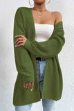 kamames Solid Open Front Mid-Length Cardigan