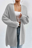 kamames Solid Open Front Mid-Length Cardigan