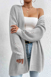 kamames Solid Open Front Mid-Length Cardigan