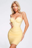 kamames Yoli Mesh Corset Mini Dress - Yellow