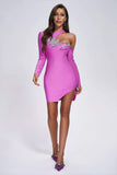 kamames Claudia Diamonate Mini Bandage Dress - Purple