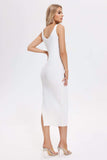 kamames Octavia Knitted Midi Dress-White