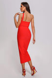 kamames Qala One Shoulder Midi Bandage Dress