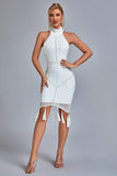 kamames Thaliy Pearl Fringed Midi Dress - White