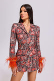 kamames Paula Feather Printed Blazer Dress