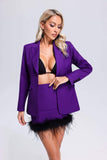 kamames Tancy Feather Blazer Set