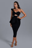 kamames Noelle Midi Bandage Dress - Black