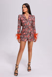 kamames Paula Feather Printed Blazer Dress