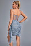 kamames Larisa Mesh Corset Mini Dress - Grey