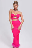 kamames Lula Feather Midi Bandage Dress