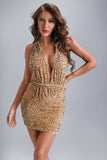 kamames Alba Backless Sequin Mini Dress