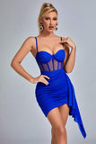 kamames Larisa Mesh Corset Mini Dress - Royal Blue